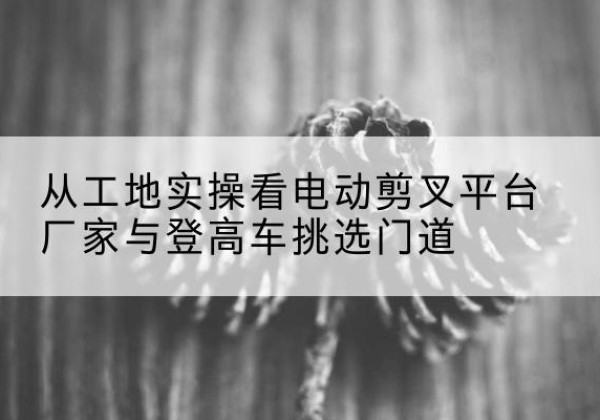 乐陵电动剪叉升降平台厂家-从工地实操看电动剪叉平台厂家与登高车挑选门道
